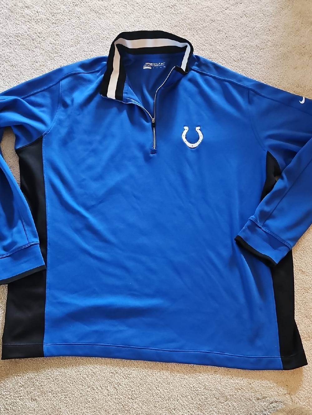 Nike Golf Blue and Black Colts Quarter-Zip Pullover